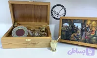 پک هدیه چوبی طرح شاهان با یک مثقال زعفران