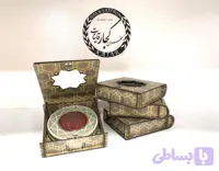 پک هدیه چوبی طرح خاتم با یک مثقال زعفران