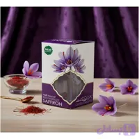 ظرف زعفران طرح گوهر با باکس بنفش (نیم مثقال)