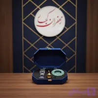 پک مخمل زعفران هشت ضلعی برلیان یک مثقال و خاتم 5گرم همراه هاون برنجی
