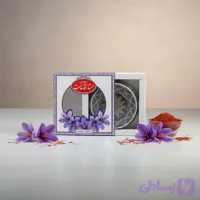 ظرف بسته بندی زعفران - جعبه با قوطی فلزی خاتم برای 5 گرم زعفران مناسب هدیه