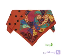 روسری ساتن ابریشم زمینه قرمز مارکGNT کد 1153