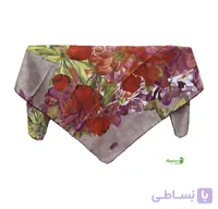 روسری ابریشم ریون ترک فانتزی قواره 100 با زمینه نسکافه ای کد 1218