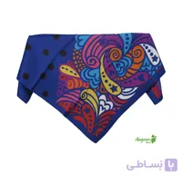 روسری ساتن ابریشم زمینه آبیGNT کد 1149