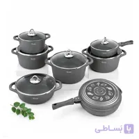سرویس قابلمه 19 پارچه ایتالیایی نقره ای رولنزا