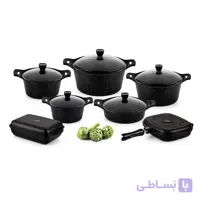 سرویس قابلمه 14 پارچه گرانیتی دورو ریور مشکی مدل 3780