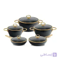 سرویس قابلمه 10 پارچه یراق طلایی MGS