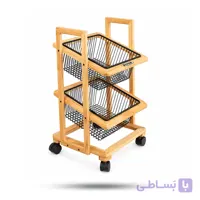 سبد سیب زمینی و پیاز چوبی 2 طبقه طرح ایکیا