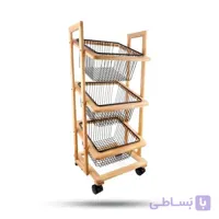 سبد سیب زمینی و پیاز چوبی 3 طبقه طرح ایکیا