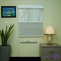 پرده شید دومکانیزم طرح سیمی طوسی طلایی