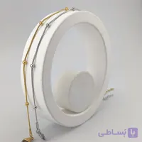 دستبند زنانه دورنگ گوی دار زنجیر امگا