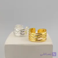 انگشتر استیل زنانه چند ردیفه طرح کلاف