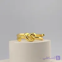 انگشتر زنانه استیل مدل دو ردیفه گره‌دار