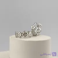 گوشواره استیل نقره ای طرح گل ساده