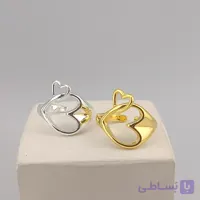 انگشتر استیل مینیمال دو قلب