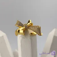 انگشتر زنانه طرح پاپیون کریستالی