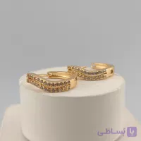 گوشواره دخترانه استیل طلایی دولاین منحنی