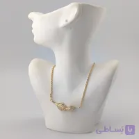 گردنبند زنانه جواهری طرح دو برگ طلایی
