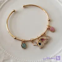 دستبند النگویی پاندورا با آویز رنگین کمان
