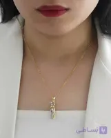 گردنبند استیل آغوش دو رنگ