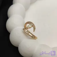 انگشتر ژوپینگ تک نگین زنانه اورجینال با دورچین نگین ریز کد 10498