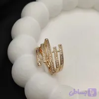 انگشتر ژوپینگ زنانه ظریف نگین دار مدل پنج ردیف کد 10502