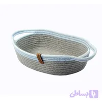 سبد مکرومه بافی مستطیل دو دسته
