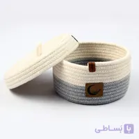 باکس گرد درب دار مکرومه بزرگ