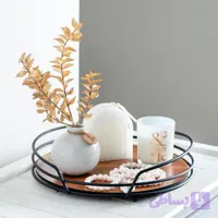 سینی کفه چوبی مشکی مانیا مدل گرد