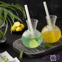 بطری شـیشه ای مانیا مدل سانا نی دار طرحی شیک