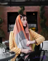 شال موهر طرح زیگزاگ چهارخانه کد 208