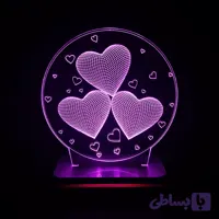 چراغ خواب رومیزی طرح سه قلب سان لیزر