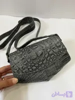 کیف دوشی چرم زنانه طوسی