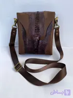 کیف دوشی با چرم شتر مرغ
