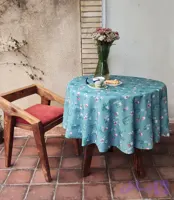 رومیزی گرد طرح سبز باش
