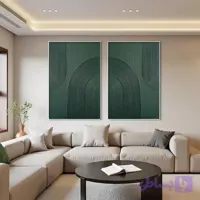 تابلو مدرن دو تکه تکسچر انتزاعی کد 88
