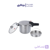 زودپز پارس استیل کف سه لایه (6 لیتر) با درب و بخارپز