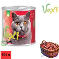 کنسرو گربه وکسی طعم گوشت 800گرم - فروشگاه پت شاپ طبیعت