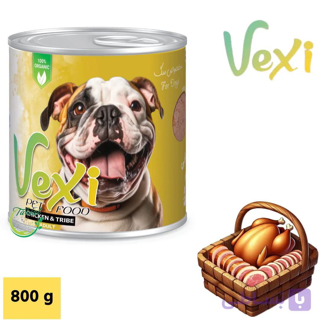 کنسرو سگ وکسی طعم گوشت مرغ 800 گرم - فروشگاه پت شاپ طبیعت
