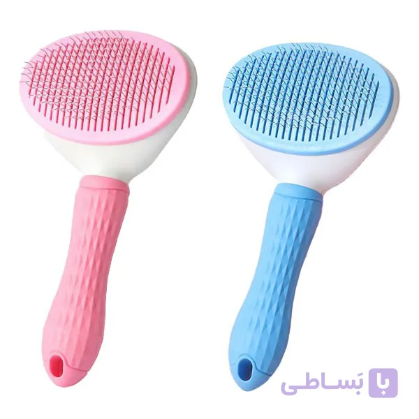 برس تخلیه دار سگ و گربه مدل بیضی - فروشگاه پت شاپ طبیعت