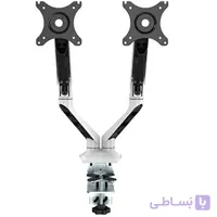 پایه نگهدارنده 2 مانیتور جکی گازی(ارگوتک) مدل WLA004 رنگ سفید مناسب 17 تا 30 اینچ