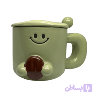 ماگ قهوه طرح خنده کیوت رنگ سبز