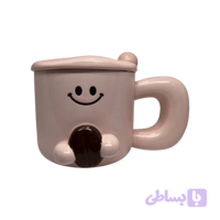 ماگ طرح خنده کیوت رنگ صورتی