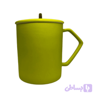 ماگ قهوه رنگ سبز مات قاشق دار