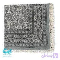 رومیزی قلمکار 1 متری نفیس سیاه و سفید