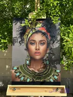 تابلو نقاشی میکس مدیا مدل بانو اعظم