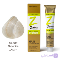 رنگ مو ویتامینه و کم آمونیاک 90.000 ترکیبی (سوپر یخی) تیوپی 100 میلی لیتری