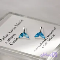 0048. گوشواره میخی زنانه مدل دم نهنگ آبی