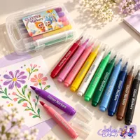 ماژیک شاینی ۱۲ رنگ جعبه‌دار Glitter Markers