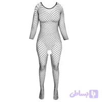 لباس خواب زنانه مدل بادی فانتزی لانه زنبوری نیم آستین فاق باز کد B2112